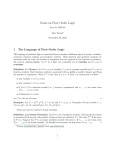 Notes on First Order Logic
