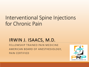 Spine injections for chronic pain