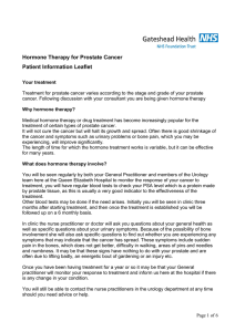 Hormone Therapy for Prostate Cancer Patient Information Leaflet