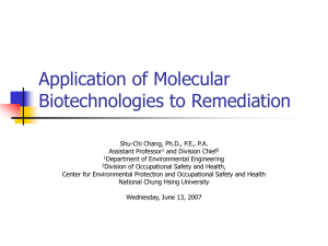 Application of Molecular Biotechnologies to Remediation