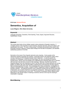 Semantics, Acquisition of