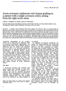 Aorto-coronary saphenous vein bypass grafting in a patient