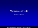 Basic course, CDFD: Molecules of Life, 23-Aug-2007