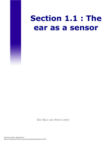 Section 1.1 : The ear as a sensor