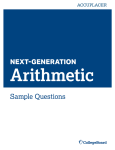 Next-Generation Arithmetic Sample Questions - Accuplacer