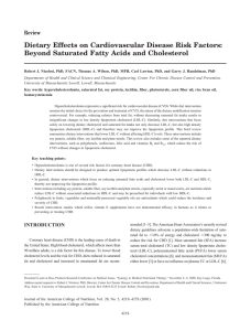 Dietary Effects on Cardiovascular Disease Risk