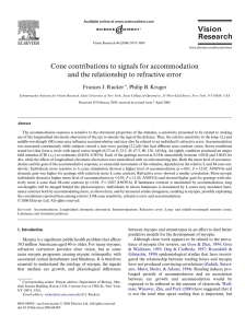 Cone contributions to signals for accommodation