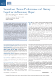 Summit on Human Performance and Dietary Supplements Summary