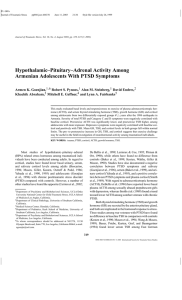 Hypothalamic–Pituitary–Adrenal Activity Among Armenian