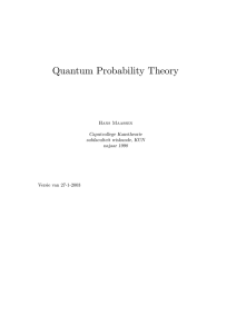 Quantum Probability Theory