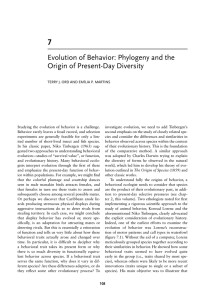 Evolution of Behavior: Phylogeny and the Origin of Present