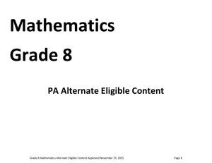 Grade 8 Alternate Eligible Math Content