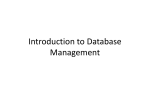 Introduction to Database Management