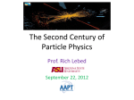 The Second Century of Particle Physics