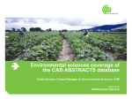 Environmental sciences coverage of the CAB ABSTRACTS