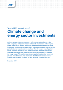 Climate change and energy sector investments