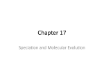 Ch. 17 Speciation and Molecular Evolution