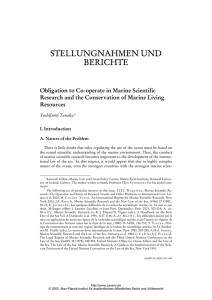 Obligation to Co-operate in Marine Scientific Research and