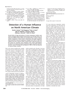 Detection of a Human Influence on North American Climate