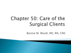 Chapter 50: Care of the Surgical Clients