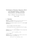 Introduction to Functions, Sequences, Metric and Topological