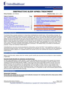 Obstructive Sleep Apnea Treatment
