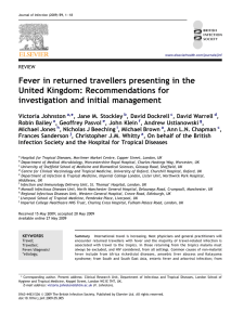 Fever in returned travellers presenting in the United Kingdom