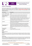 Student Immunisation Record School of Dentistry Section 1