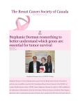 The Breast Cancer Society of Canada Stephanie