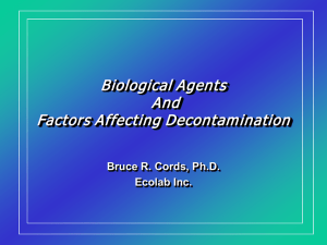 Biological Agents and Factors Affecting Decontamination