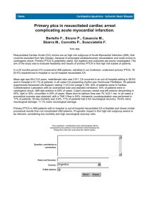 Primary ptca in resuscitated cardiac arrest complicating acute