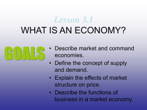 Lesson 3.1 WHAT IS AN ECONOMY?