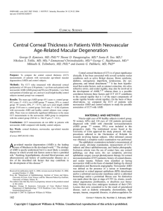 Central Corneal Thickness in Patients With Neovascular Age