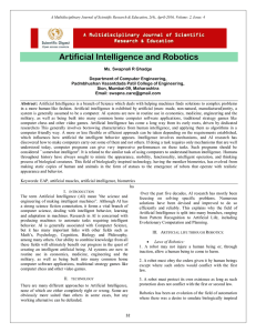 Artificial Intelligence and Robotics