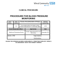 procedure for blood pressure monitoring
