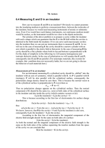 7th lecture Measurement of E and D in insulators. Magnetostatics