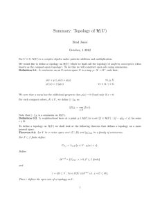 Summary: Topology of E(U)