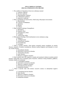 Final module control SPECIAL (NOSOLOGY) PSYCHIATRY 1. The