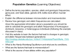 Population Genetics (Learning Objectives)