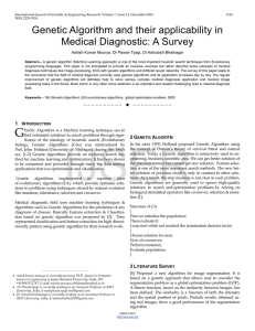 Genetic Algorithm and their applicability in Medical Diagnostic