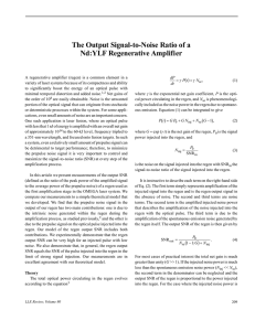 The Output Signal-to-Noise Ratio of a Nd:YLF Regenerative Amplifier