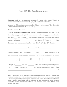 Math 117: The Completeness Axiom