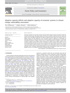 Adaptive capacity deficits and adaptive capacity of economic