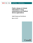Public release of clinical information in drug submissions and