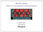 Math 314: Statistics - Chapter 17: The Expected Value and the