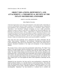 object relations, dependency, and attachment: a theoretical review