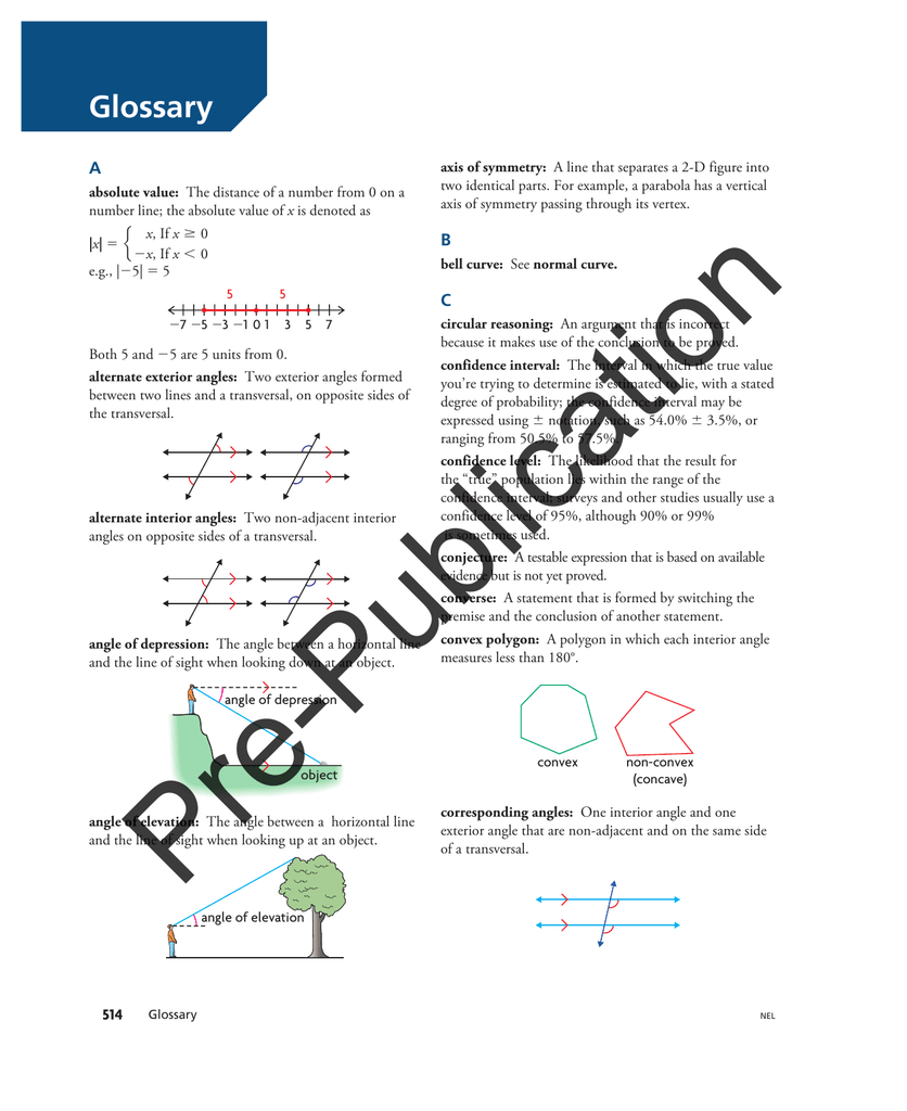 Glossary Nelson Education