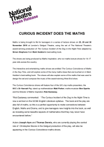 Curious Incident Does the Maths: September 2016