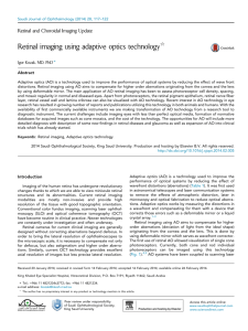 Retinal imaging using adaptive optics technology