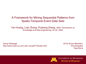 A Framework for Mining Sequential Patterns from Spatio